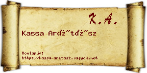 Kassa Arétász névjegykártya